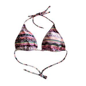 OP Bathing Suit Top TOP ONLY Size L 11-13 String Ties Pink Black Multi